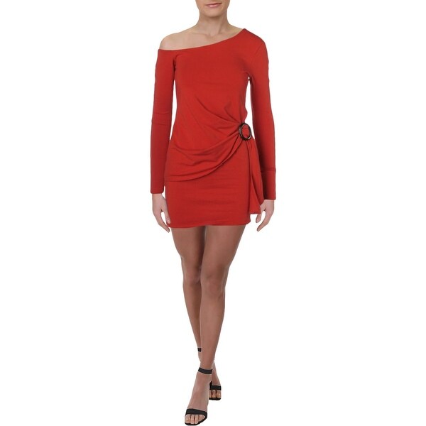free people red long sleeve dress