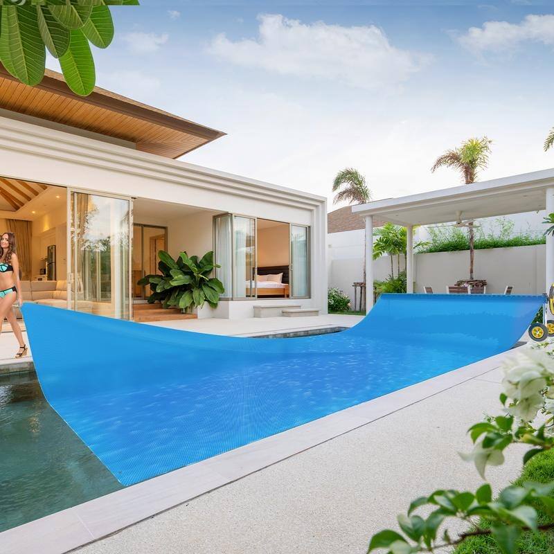 12Mil Solar Pool Cover Rectangle Solar Blanket for Inground Pool and Above-Ground Swimming Pool