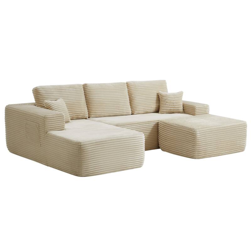 104" Cloud Sectional Sofa with U-Shaped Chaise, Modern Modular Couch with Deep Seat, Upholstered Living Room Sofa