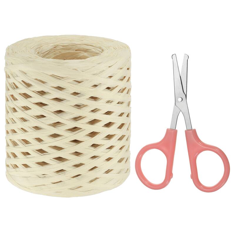 Raffia Ribbon, Natural Raffia String with Scissor, 218 Yards