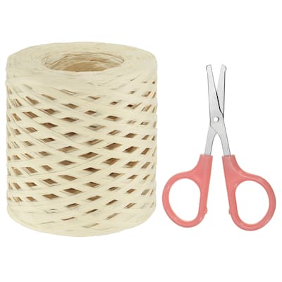 Raffia Ribbon, Natural Raffia String with Scissor, 218 Yards