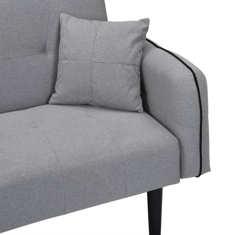 Folding Ottoman Sofa Bed with Stereo, Gray, MDF Material
