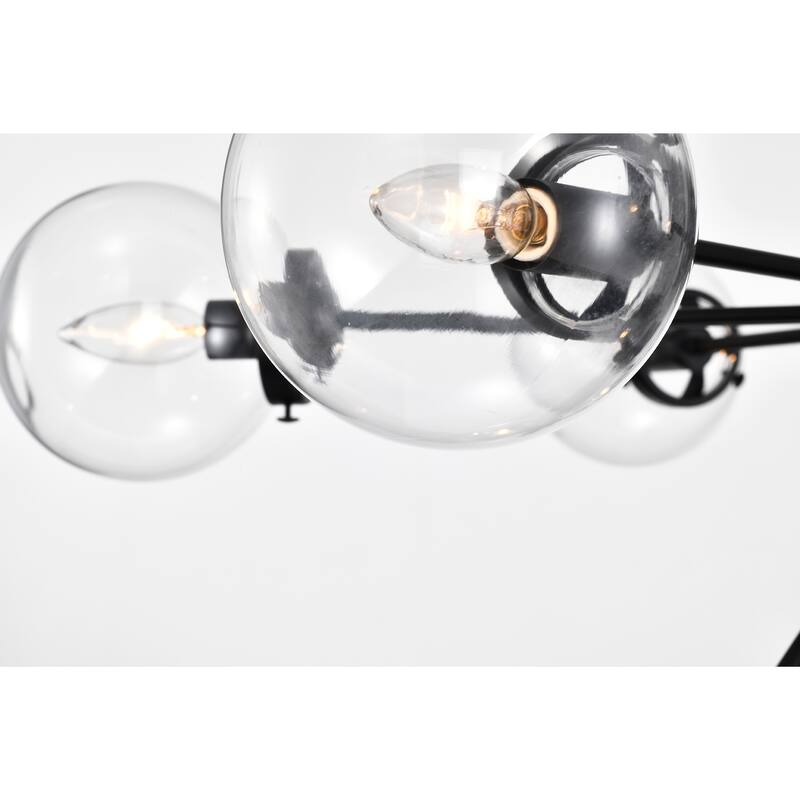Masakee 12-light Sputnik Metal Chandelier with Clear Glass Globe Shades