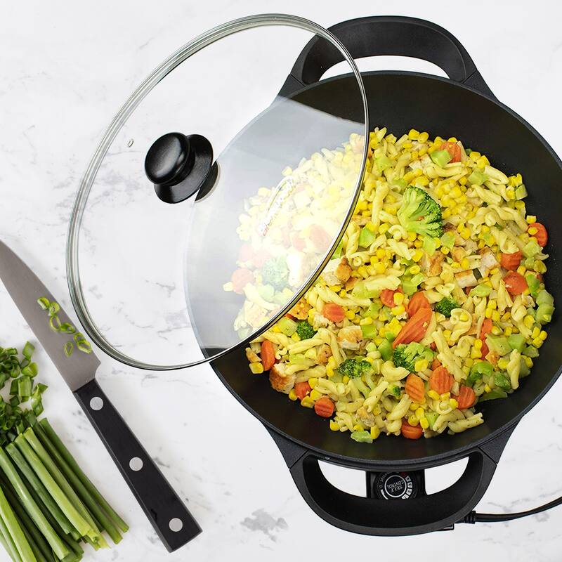 7 Quart Nonstick Electric Wok Skillet with Lid