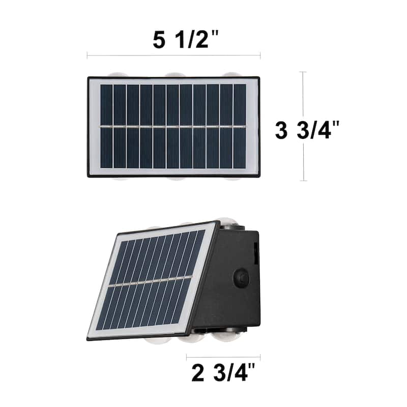 C Cattleya 2-Pack Solar LED Dusk to Dawn Outdoor Wall Sconce Light