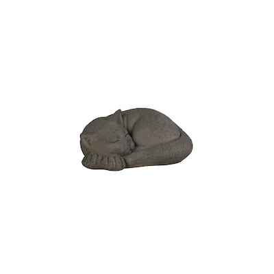 Graceful Slumber Curled Sleeping Cat Memorial Statue