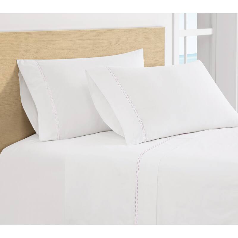SCOUT Pick Stitch Cotton Percale Sheet Set