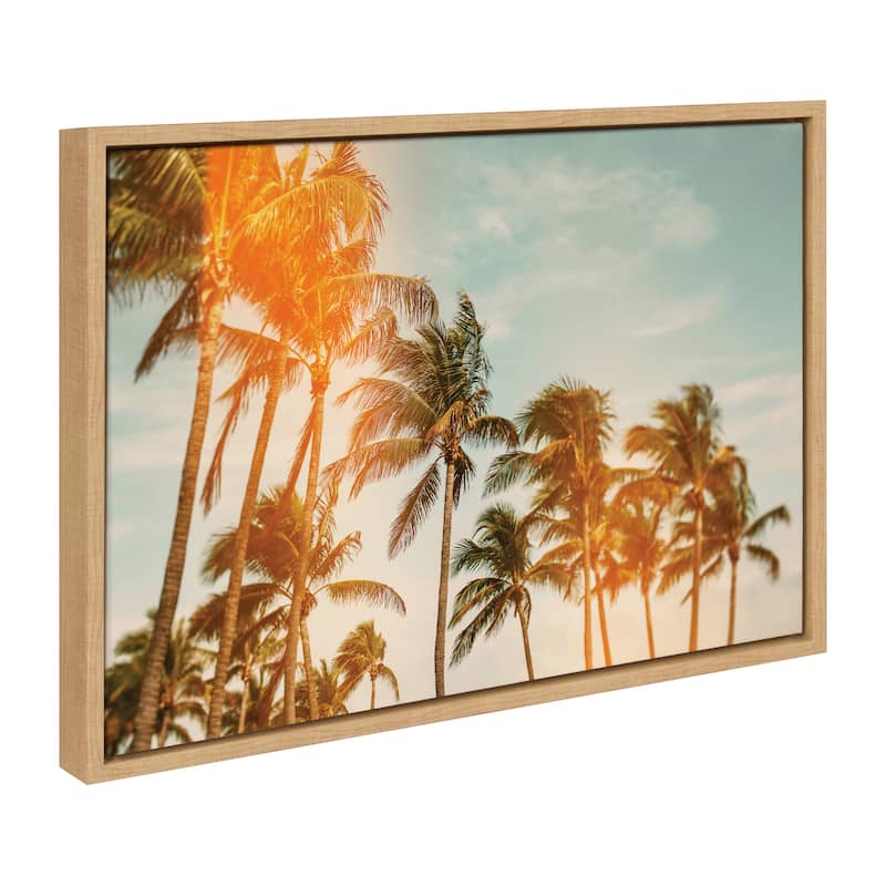 Kate and Laurel Sylvie Miami Breeze Framed Canvas by Alicia Bock - 18x24 - Natural