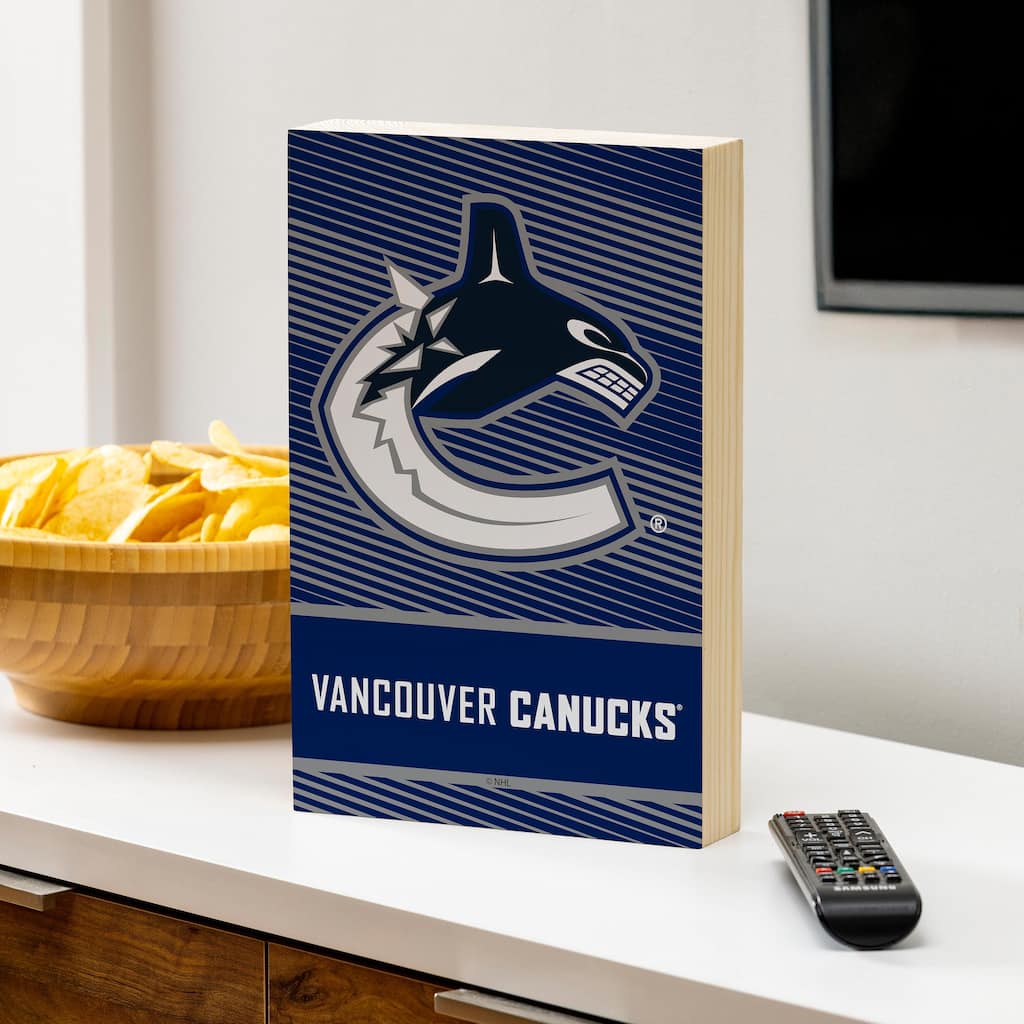 Vancouver Canucks Wooden Tabletop Mantel Shelf Sign