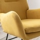 preview thumbnail 40 of 39, Velvet Armchair Wingback Comfy Rocker Chair with Thick Padded Seat for Nursery
