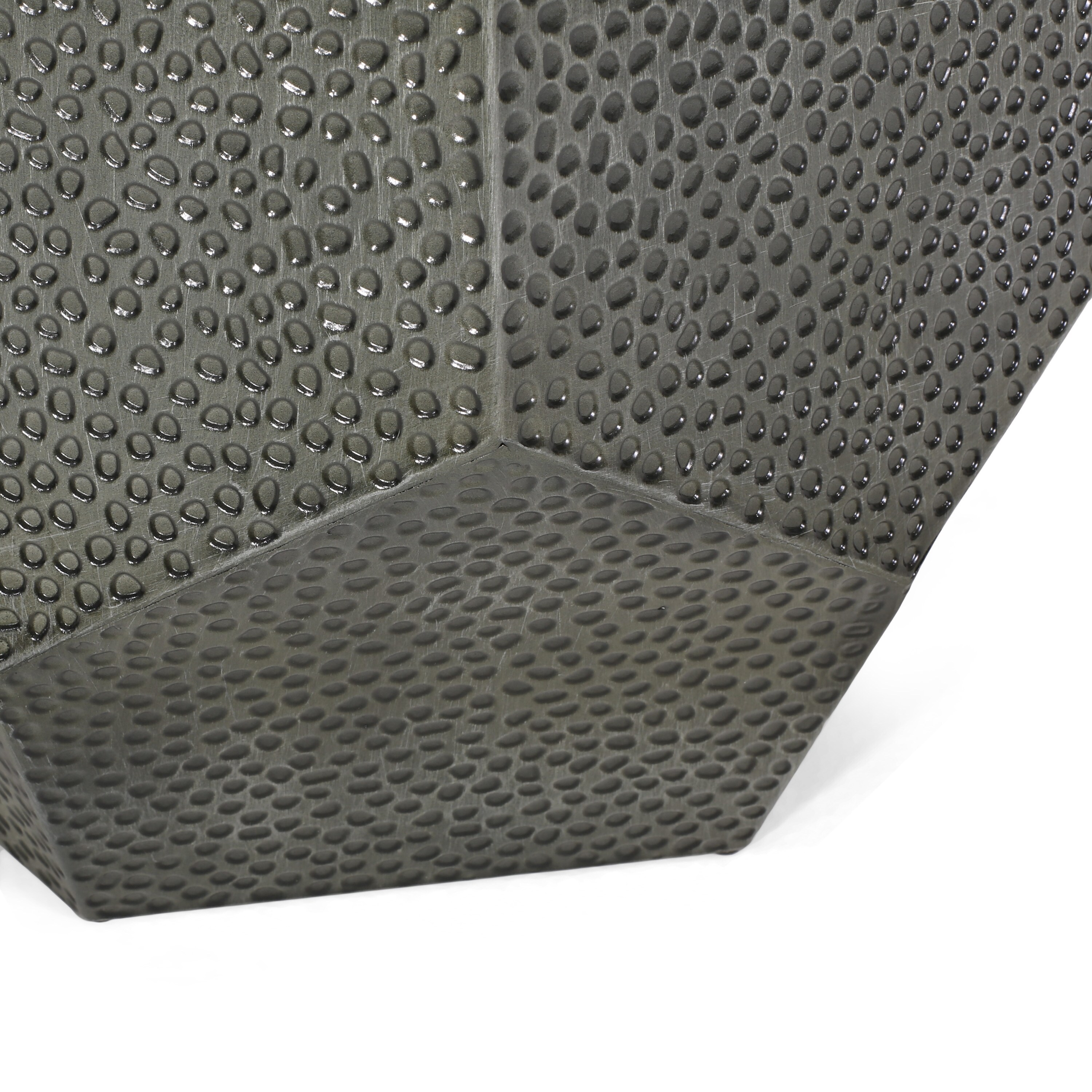 Hammered Iron Geometric Side Table by Christopher - Pamsha Design  -image
