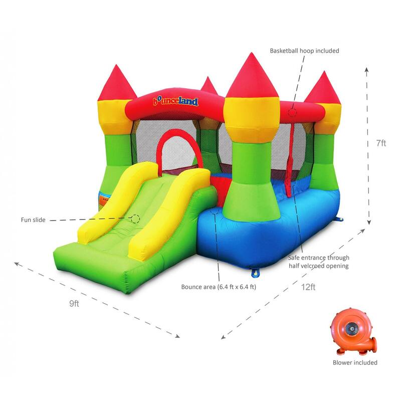 Bounceland Bounce House - Castle Bounce N' Slide w/hoop