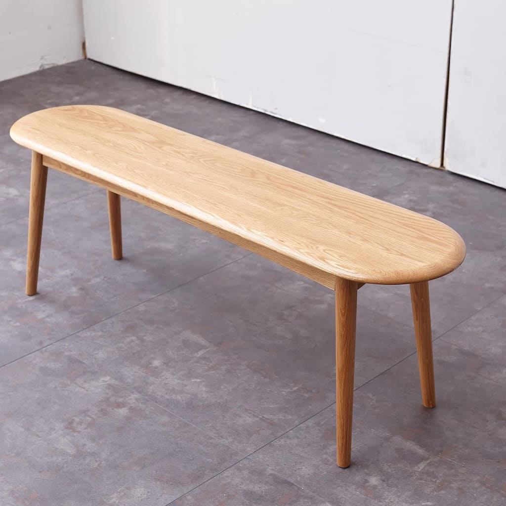 Skinny Bench,Wooden Dining Bench Seat Indoor 39.37",Entryway Bench for Living Room Bedroom,Natural Oak Wood Dining Bench
