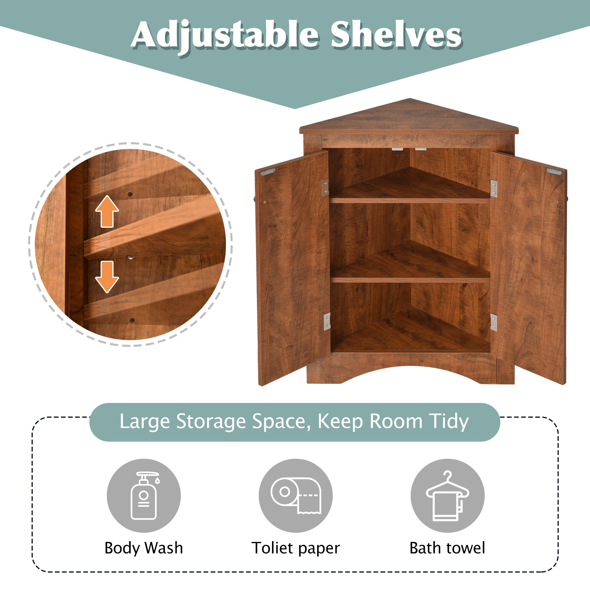 Large corner top storage cabinet