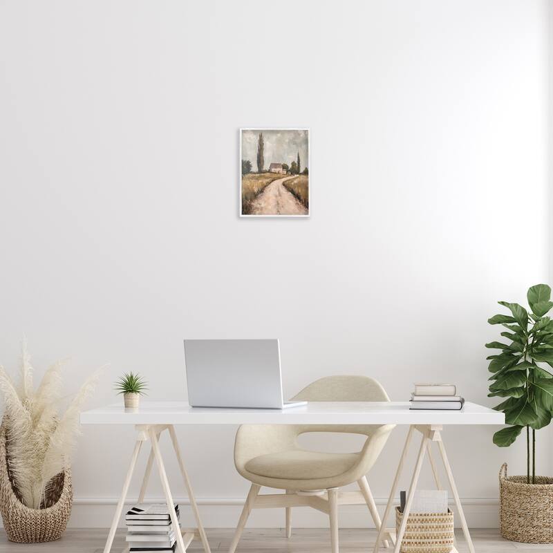 Stupell Painterly Quiet Country Framed Giclee Art Design By Petal Prints Design