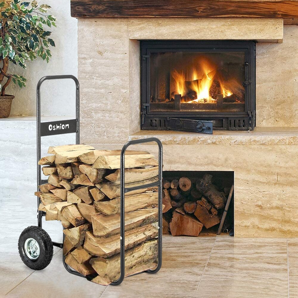 Firewood Cart 220LBS with Large Wheels, Fireplace Log Rolling Caddy Hauler,  Wood Mover - Bed Bath u0026 Beyond - 32440982