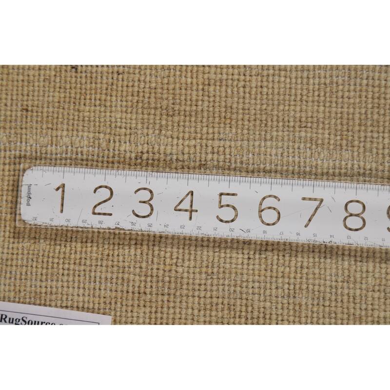 Gabbeh Oriental Area Rug Hand-Knotted Modern Beige Wool Carpet - 4'8" x 6'6"