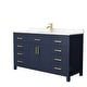 preview thumbnail 35 of 44, Beckett 60 Inch Single Vanity, Cultured Marble Top Dark Blue, Gold Trim, Carrara Cultured Marble Top
