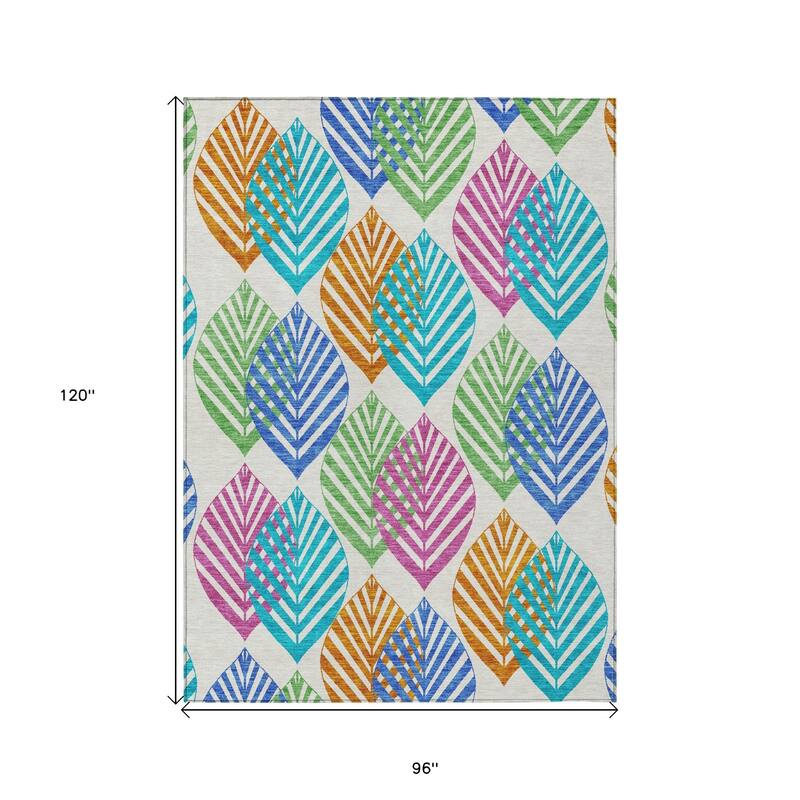 HomeRoots Floral Transitional Rectangle Outdoor Rug