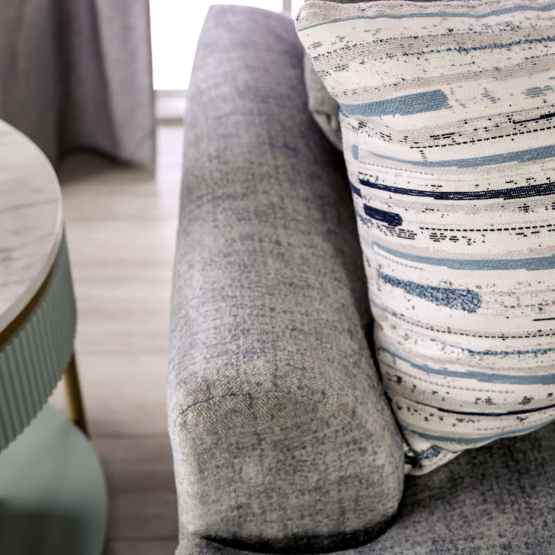 Nort Transitional Fabric Padded Flared Arms Loveseat by Furniture of America