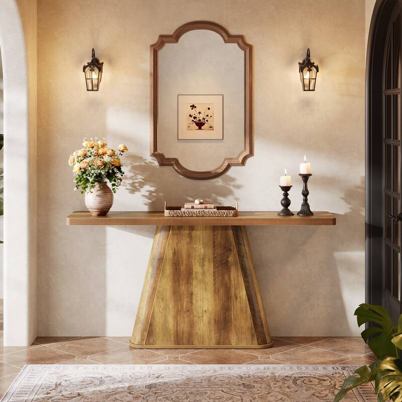 63 Inch Long Console Table, Wooden Sofa Table for Living Room - 63" L x 13.8" W x 31.9" H