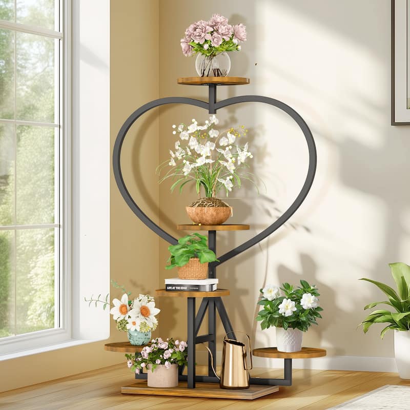 Metal Wood Plant Stand Shelf Flower Pot Display Rack