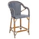 preview thumbnail 41 of 68, SAFAVIEH California Outdoor Bistro 26-inch Counter Stool with Arms - 23" W x 26" D x 43" H Navy/White