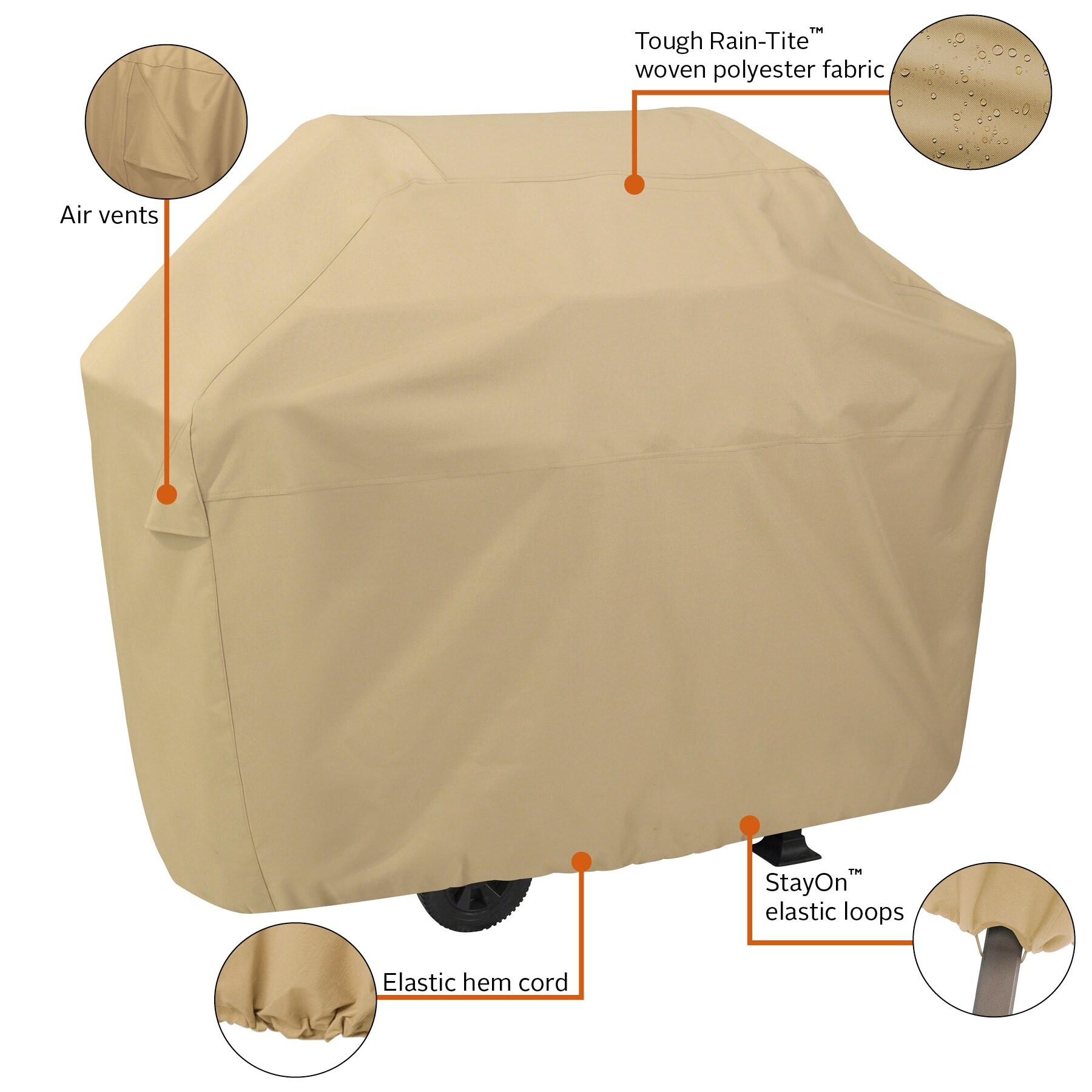Classic Accessories Terrazzo BBQ Grill Cover - Thumbnail 3