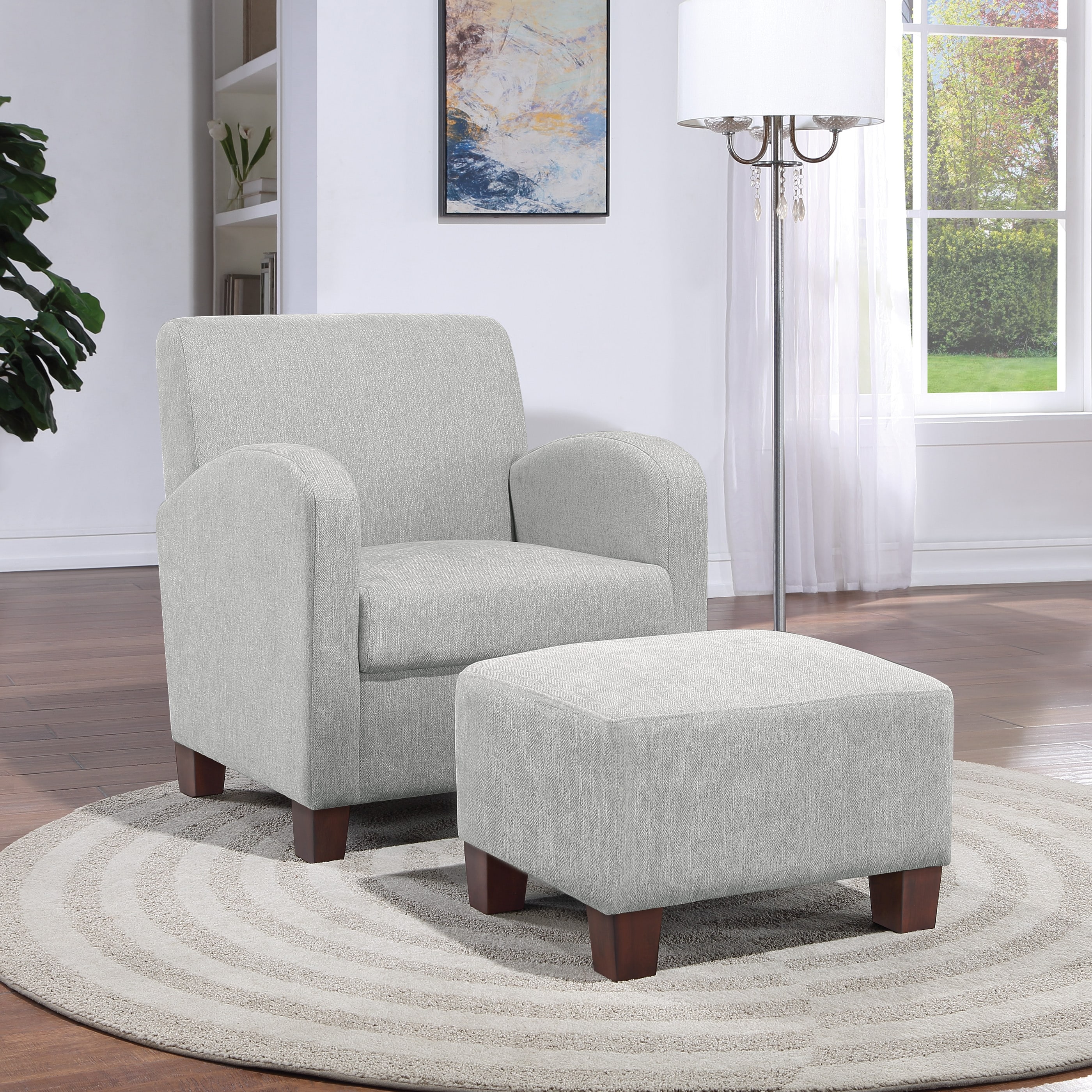Overstock chairs sales with ottomans