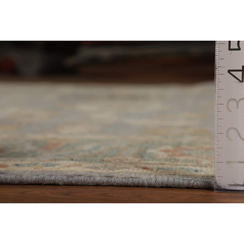 Hand Knotted Oriental 100% Wool Carpet Transitional All-Over Greys & Charcoal Oushak Area Rug - 9' 11'' X 8' 0''