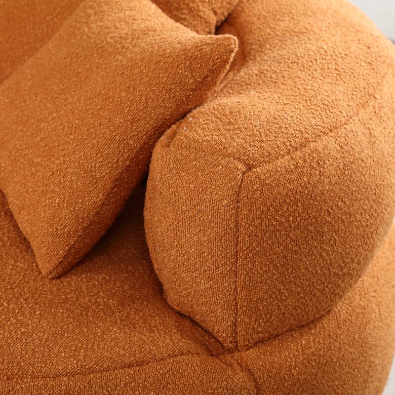 Chenille Sponge Single Sofa, Oversized Round Accent Chair Sleeper Couch Chaise Lounges for Living Room Bedroom Projection Room