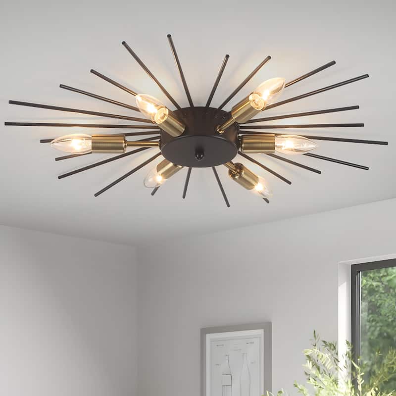 Starsky Contemporary 6-Light Sputnik Geometric Flush Mount