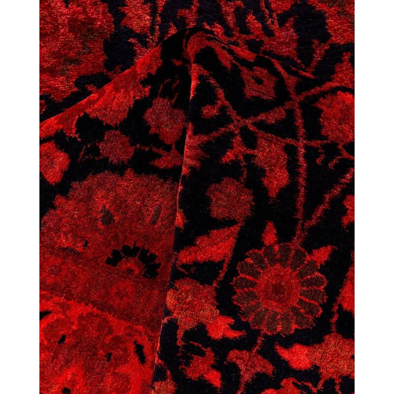 Overdyed, One-of-a-Kind Hand-Knotted Area Rug - Orange - 3' 0" x 8' 7"