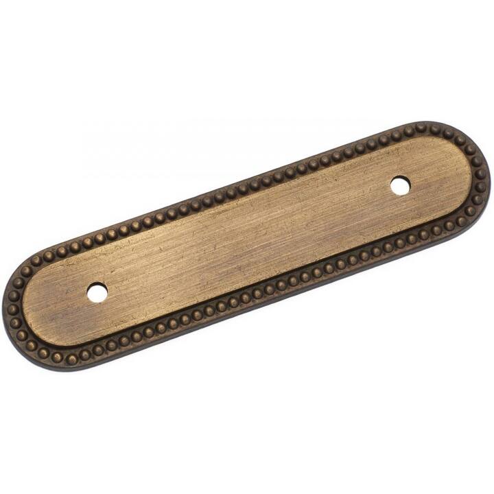 RK International BP 1792 Beaded Oblong 3" Center to Center Solid Metal - Antique English