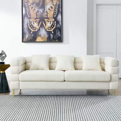 81 Inch Oversized 3 Seater Sectional Sofa with 3 Pillows