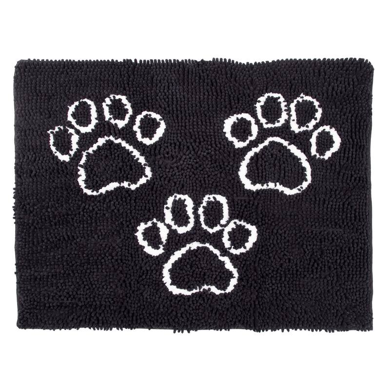 Perro & Gato Soft Chenille Pet Mat - Black - 26x35