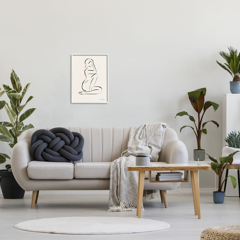 Stupell Minimal Nude Woman Framed Giclee Art Design by Farida Zaman