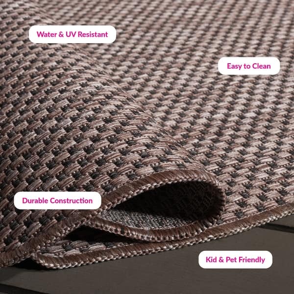 dimension image slide 2 of 6, SAFAVIEH Courtyard Jonell Indoor/ Outdoor Patio Backyard Rug