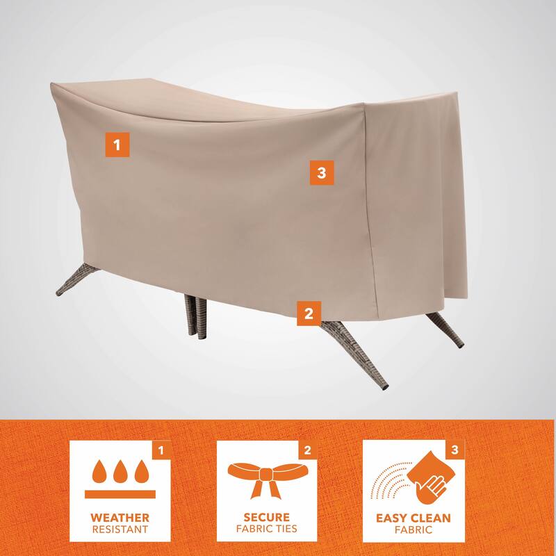 Modern Leisure Basics Patio Bistro Table & Chair Set Cover, 65"L X 32"W X 30"H, Beige - 65" x 32" x 30"