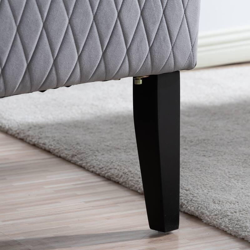 Gray Modern 23.03" High Back Upholstered Accent Chair with Solid Wood Frame