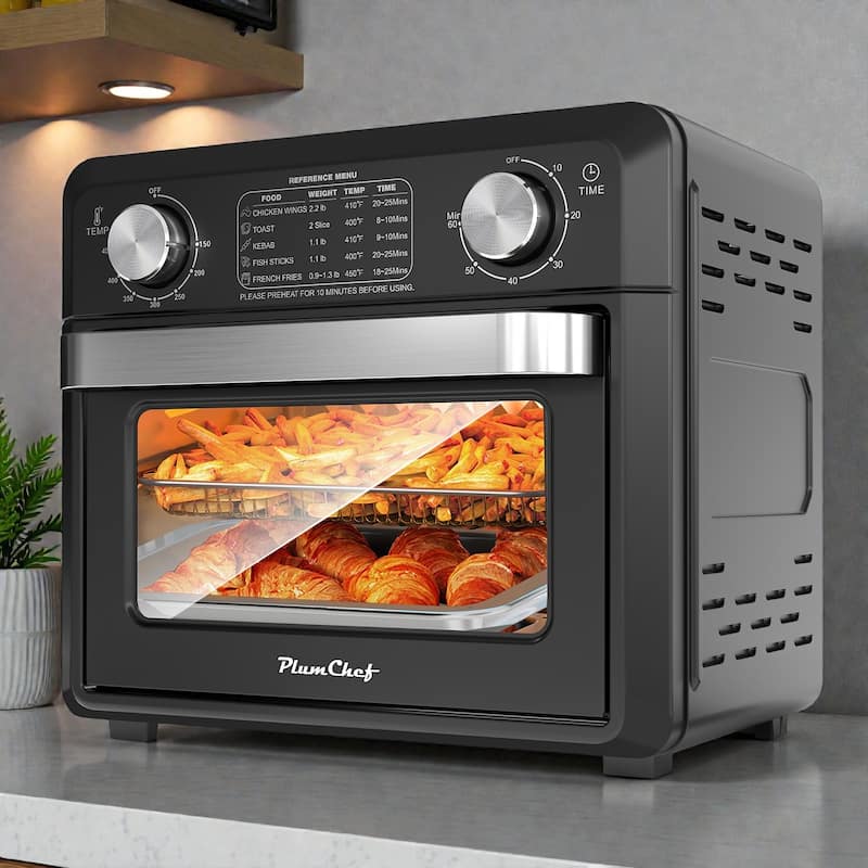 Compact Air Fryer Toaster Oven 11QT, Countertop 2 Slice Toaster Oven with Air Fry Bake Broil, 1000W