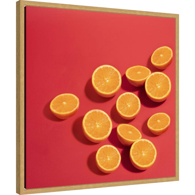 Oranges by Julia Ramiro Framed Canvas Wall Art Print
