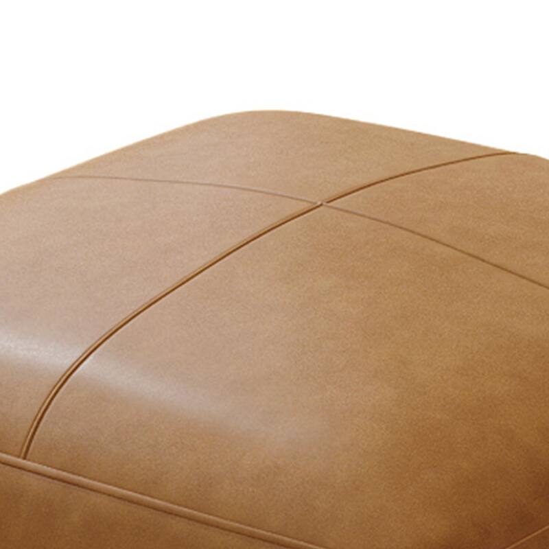 Upholstered Genuine Leather Ottoman for Living Room and Bedroom