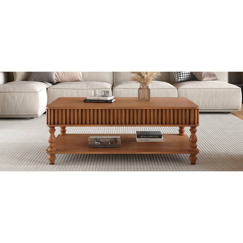 GDF Studio - Modern Wooden Lift-Top Coffee Table with Storage