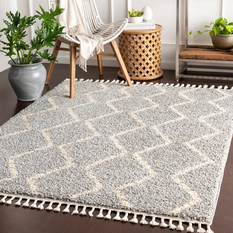 Livabliss Jada Moroccan Stripe Shag Area Rug