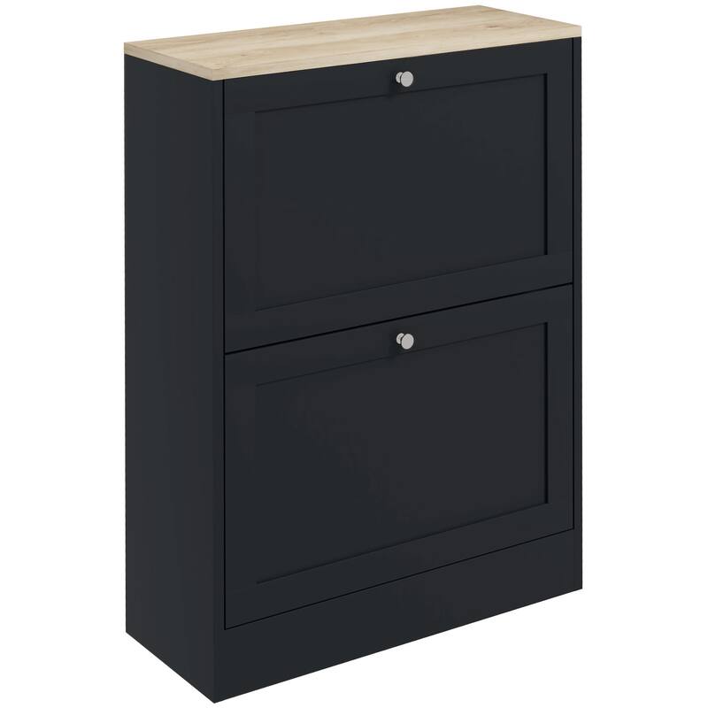 Slim Shoe Cabinet for Entryway, Modern Hidden Shoe Storage Cabinet with 2 Flip
