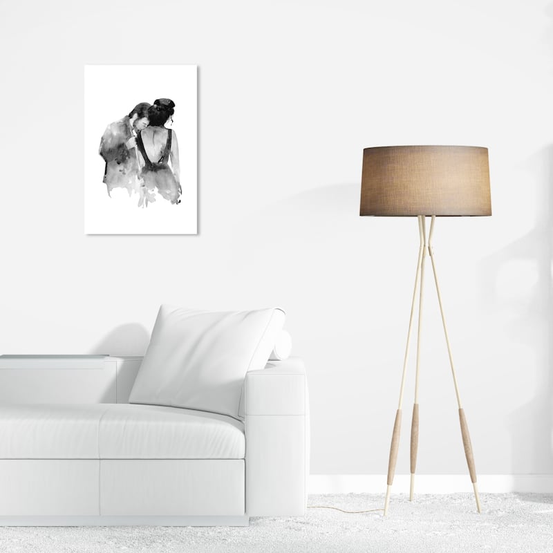Wynwood Studio Canvas Fashion and Glam Inked Embrace Black and Modern & Contemporary Wall Art Canvas Print - 24 x 16