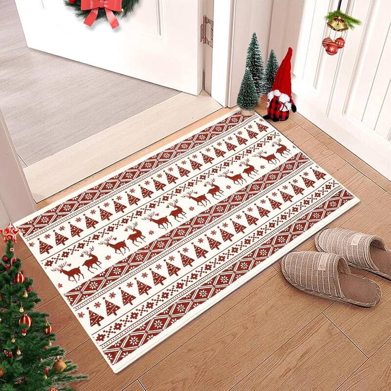 Snowflake Christmas Holiday Decorative Area Rug, for Bedroom Living Room, White - 2*3ft