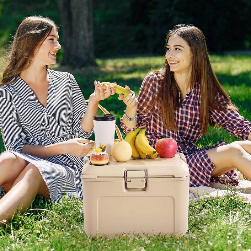 Portable Cooler 16.5 QT with Cup Holder 23 Can Capacity for Outdoors - 15.9 x 10.6 x 11.4 in