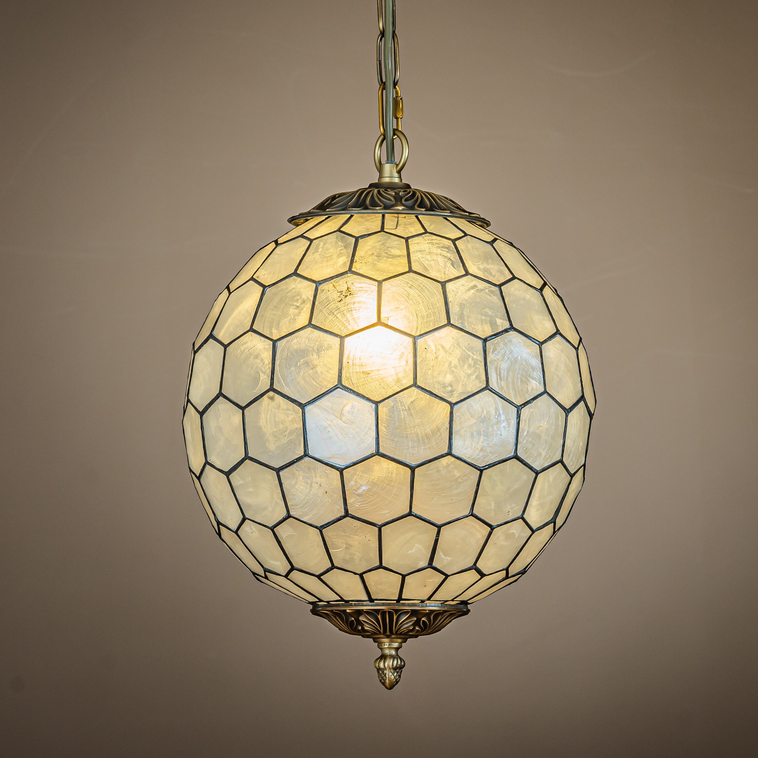 1 Light 12 Vintage Mid Century Natural Capiz Shell Chandelier Antique Brass French Country Hanging Pendant Light On Sale Bed Bath Beyond 39463144